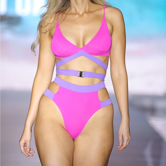 Pink and purple women’s bikini set. NWT. Featured in Miami Swim Week. - Picture 3 of 4